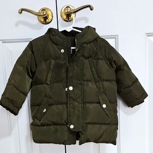 Kids Olive Green Puffer Jacket